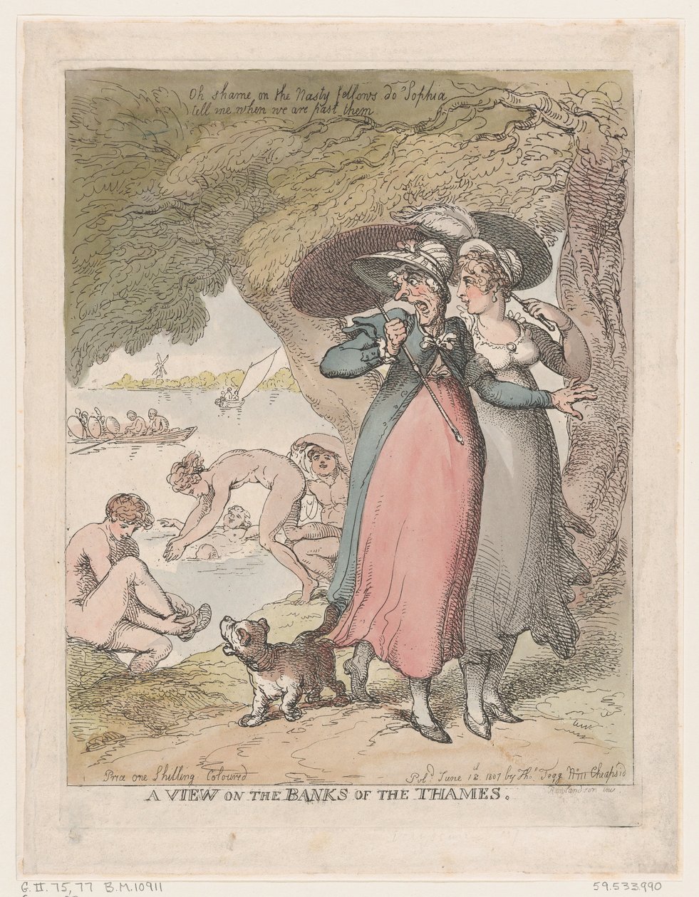 A View on the Banks of the Thames by Thomas Rowlandson