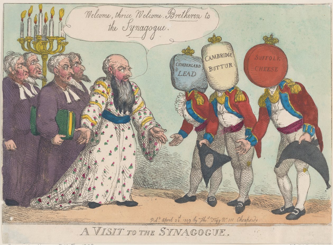 A Visit to the Synagogue, April 28, 1809 by Thomas Rowlandson