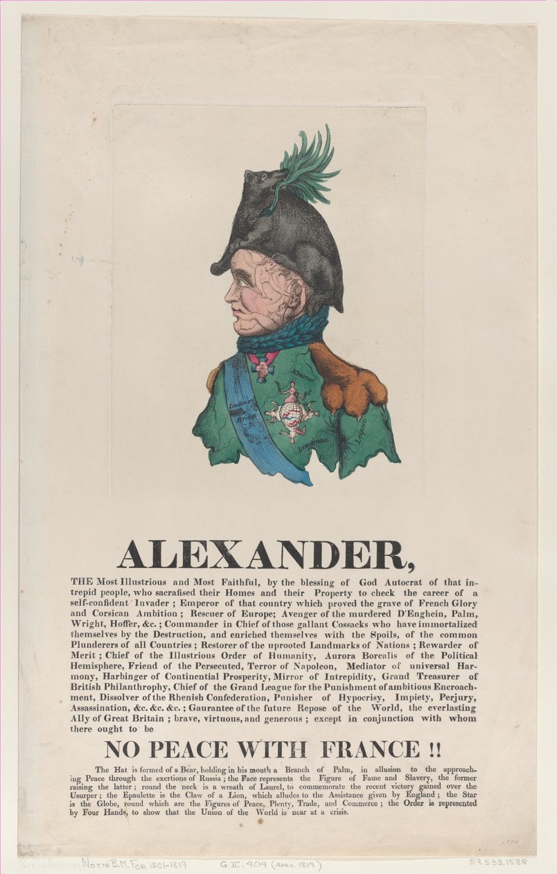 Alexander, April 1814 by Thomas Rowlandson