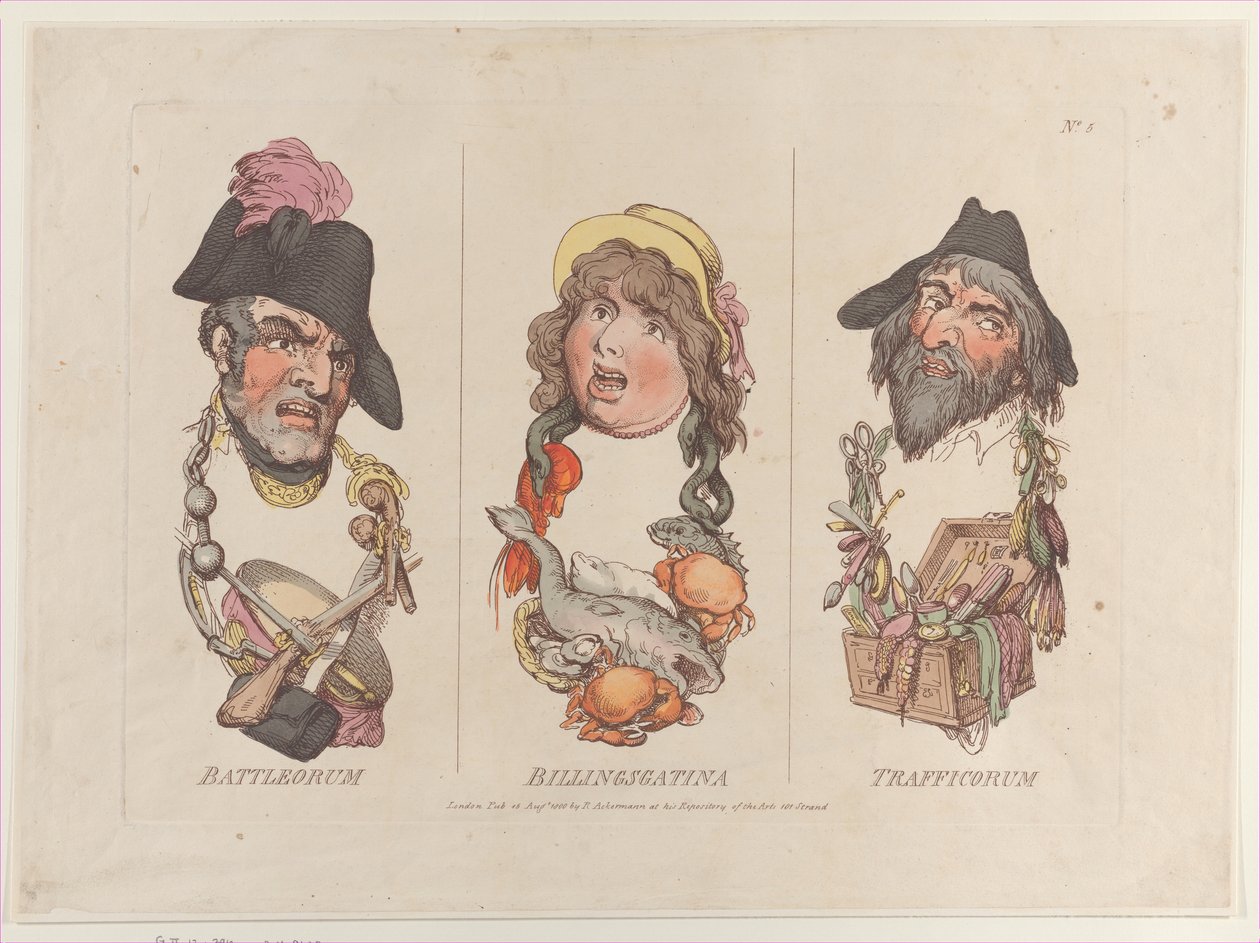 Battleorum, Billingsgatina, Trafficorum by Thomas Rowlandson