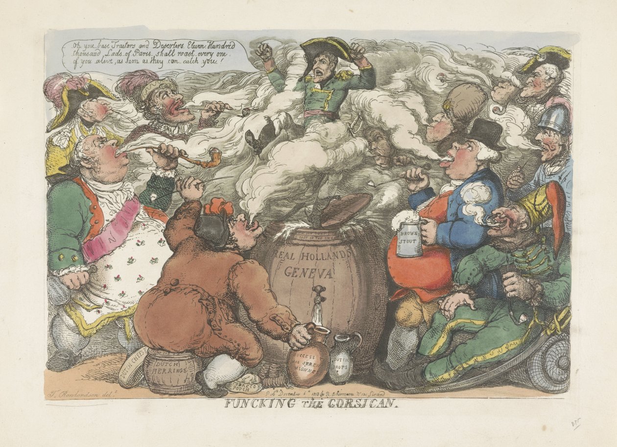 Smoking Out the Corsican, 1813 by Thomas Rowlandson