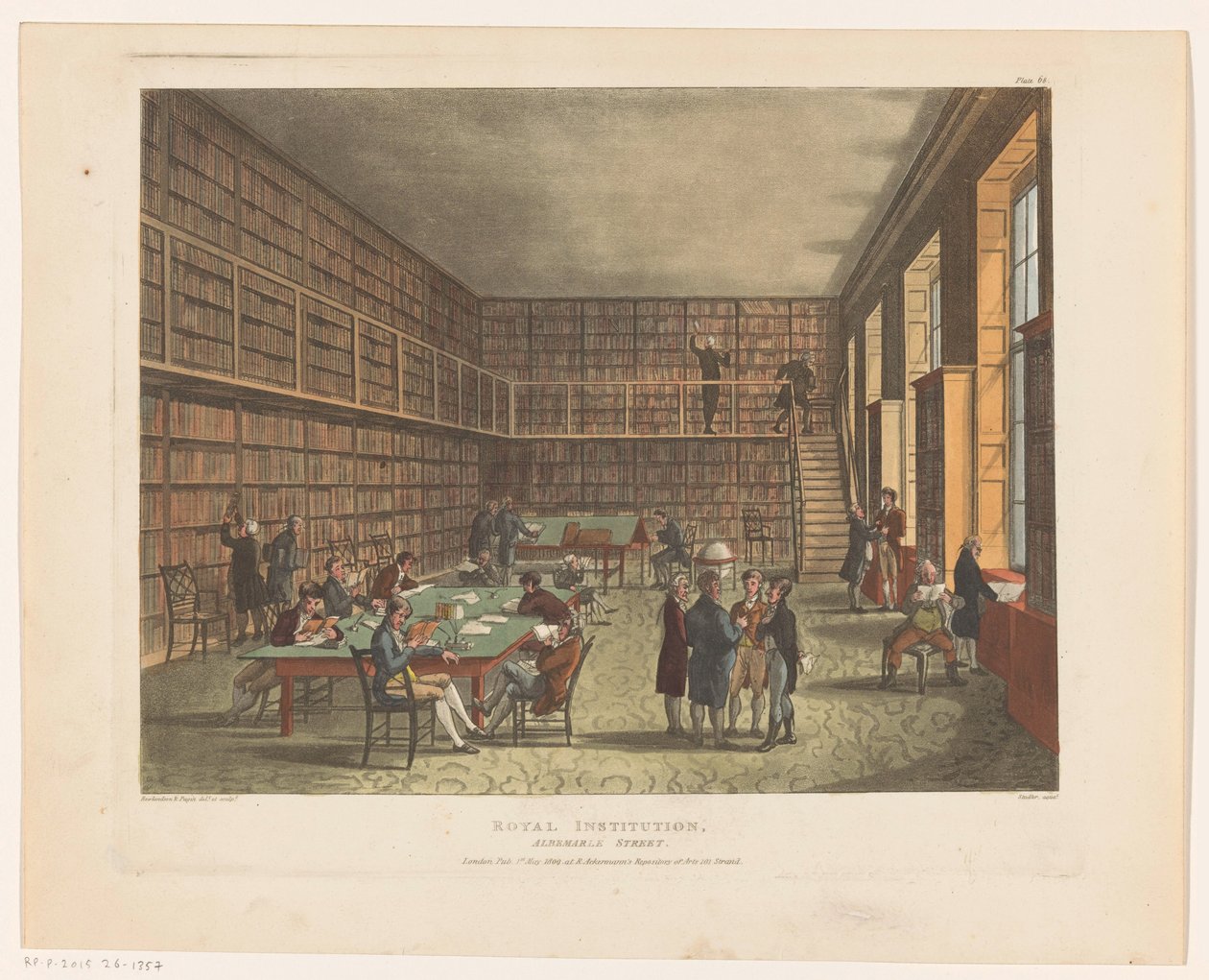 Library of the Royal Institution in London by Thomas Rowlandson