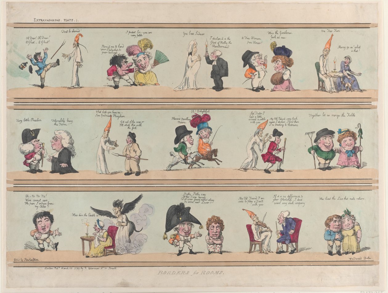 Borders for Rooms, Extravaganzas Plate 1 by Thomas Rowlandson