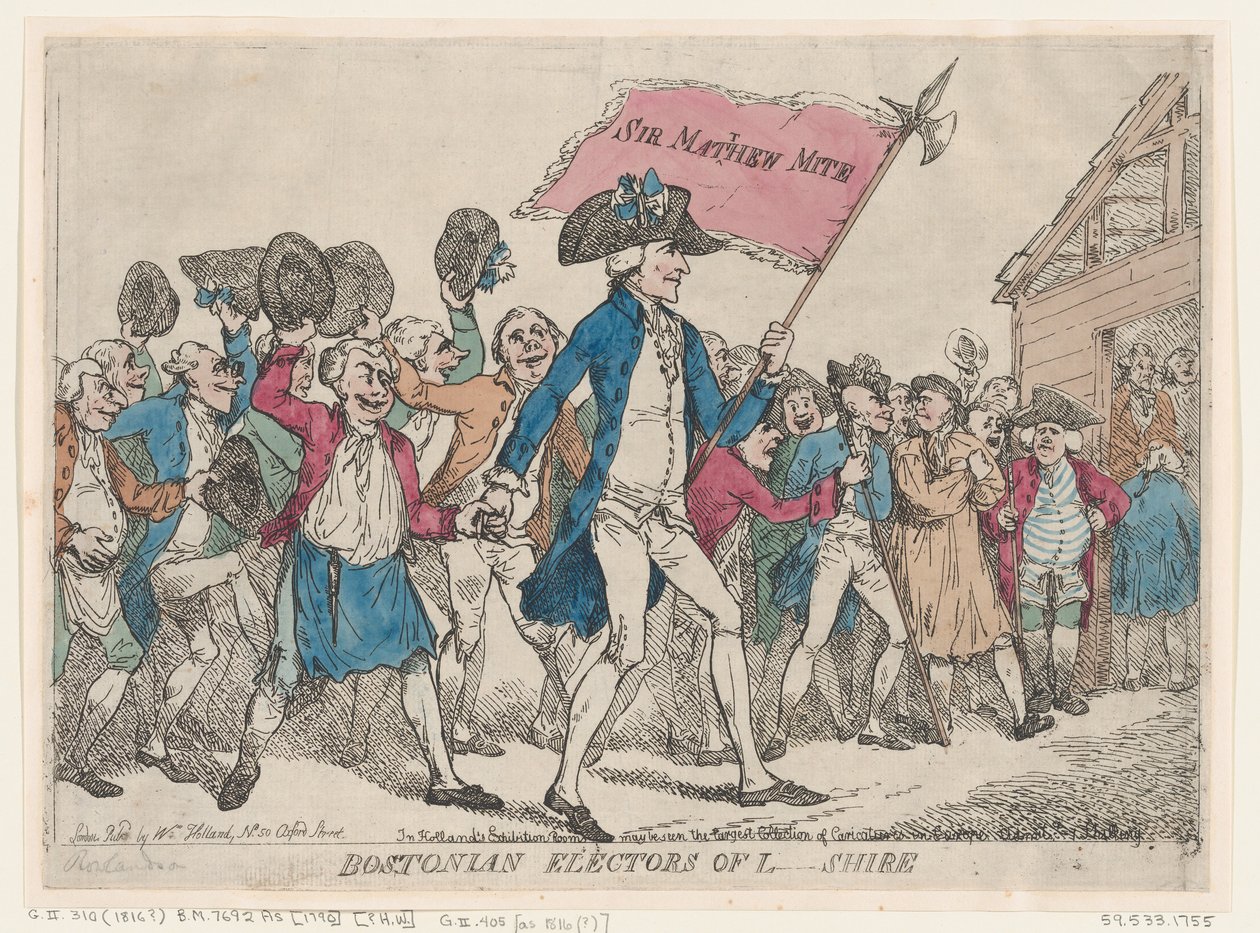 Bostonian Electors of L-Shire, 1790 by Thomas Rowlandson