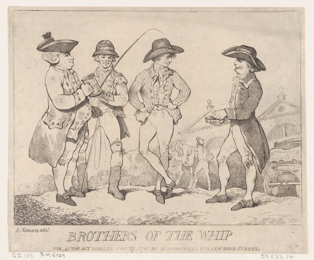 Brothers of the Whip, November 27, 1781 by Thomas Rowlandson