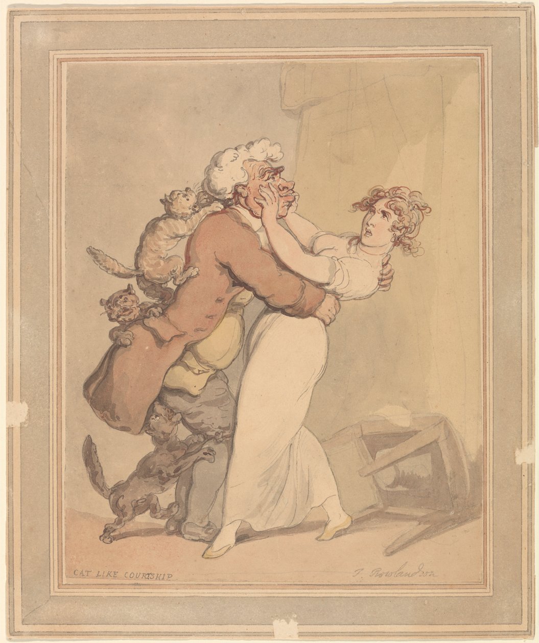 Cat Like Courtship by Thomas Rowlandson