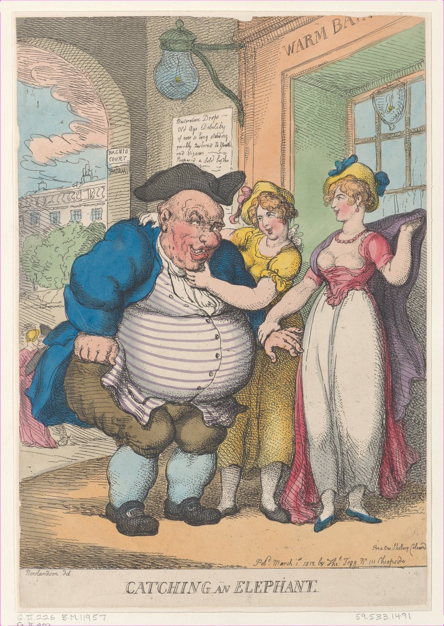 Catching an Elephant by Thomas Rowlandson