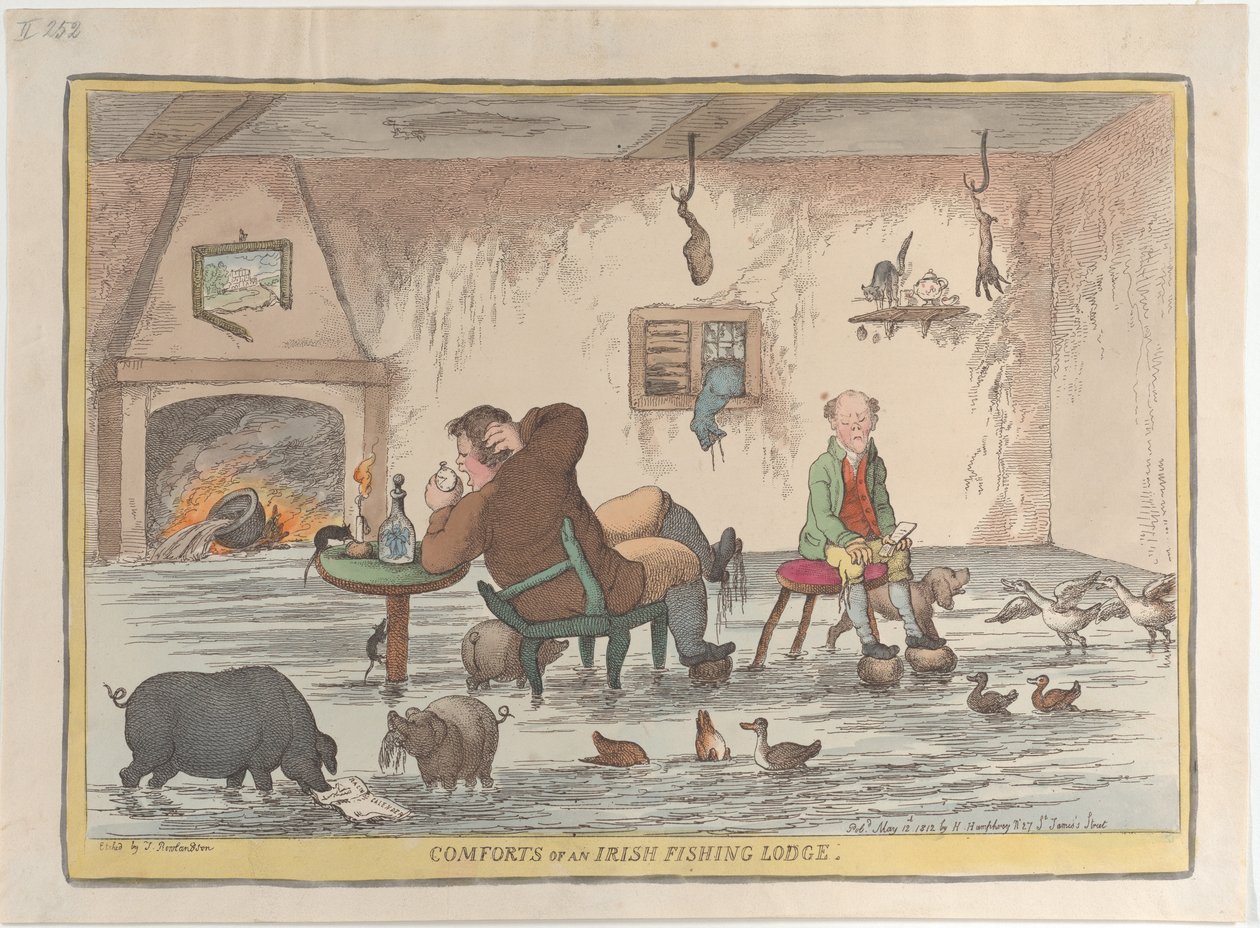 Comforts of an Irish Fishing Lodge, May 12, 1812 by Thomas Rowlandson
