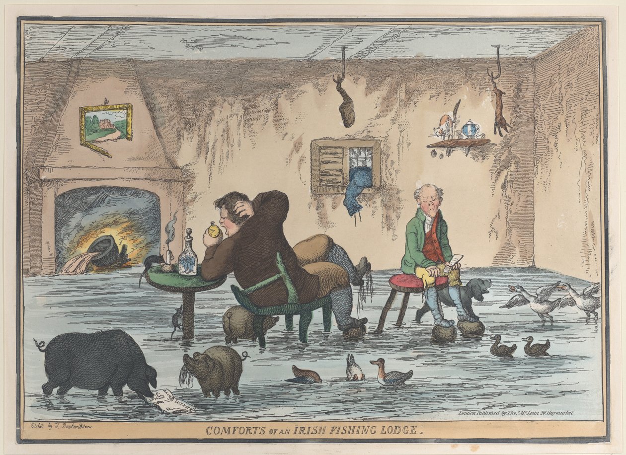 Comforts of an Irish Fishing Lodge by Thomas Rowlandson
