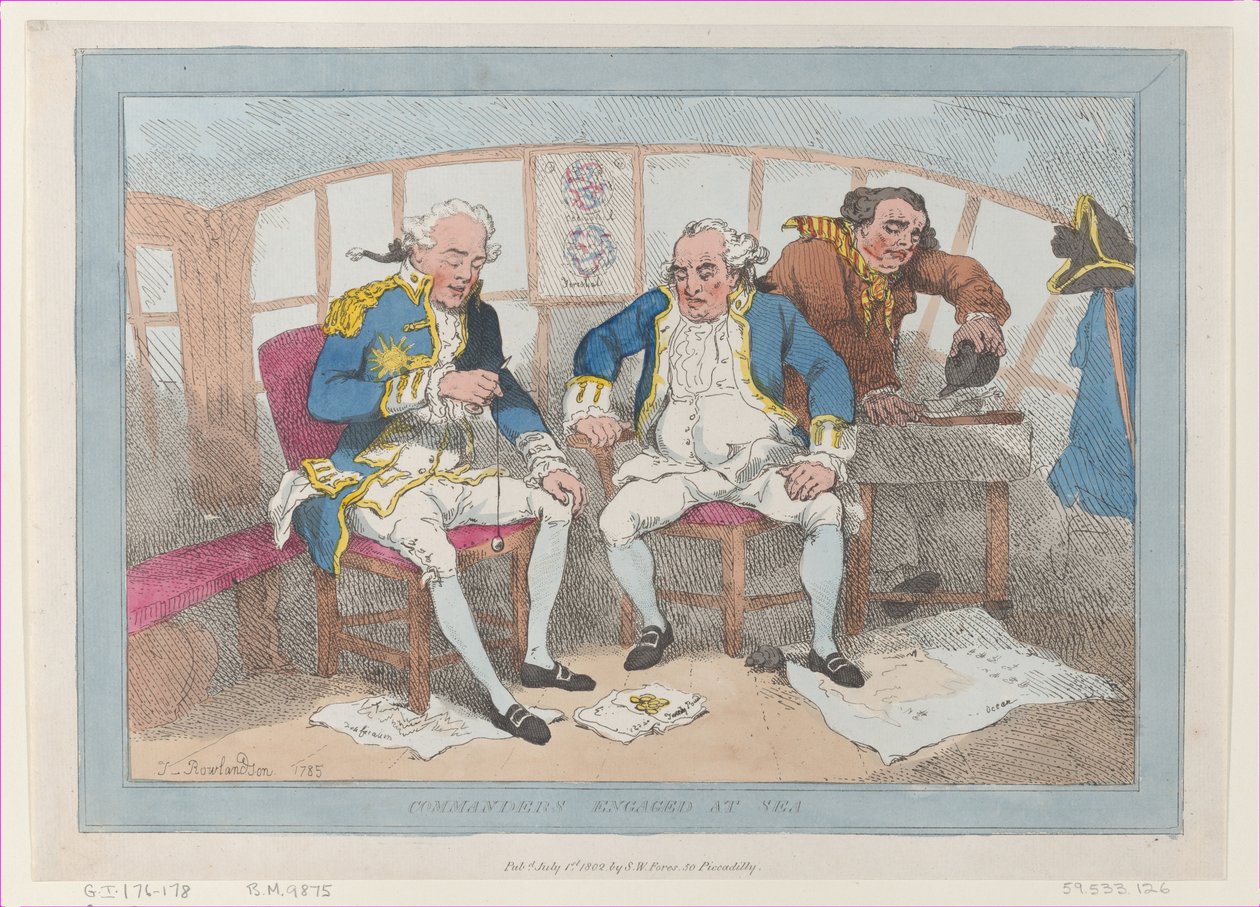 Commanders Engaged at Sea, reissued July 1, 1802 by Thomas Rowlandson