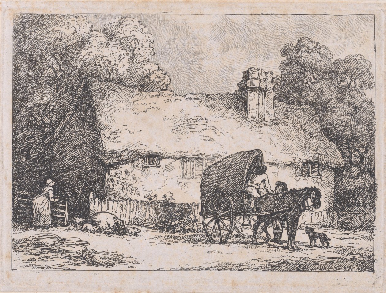 Cottage with Cart and Pigs, 1783-89 by Thomas Rowlandson