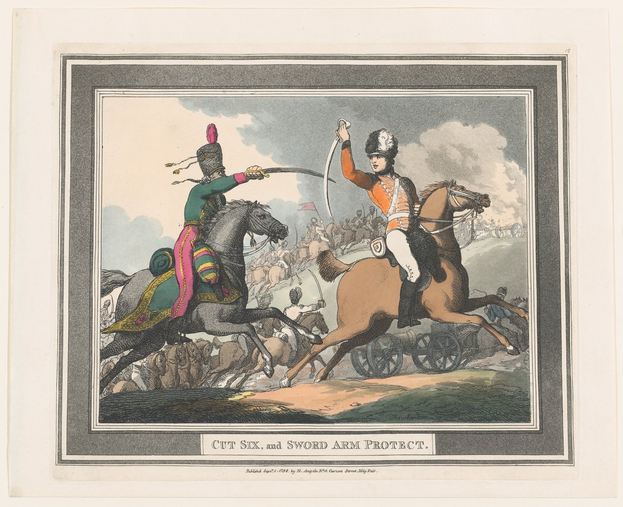 Cut Six, and Sword Arm Protect by Thomas Rowlandson