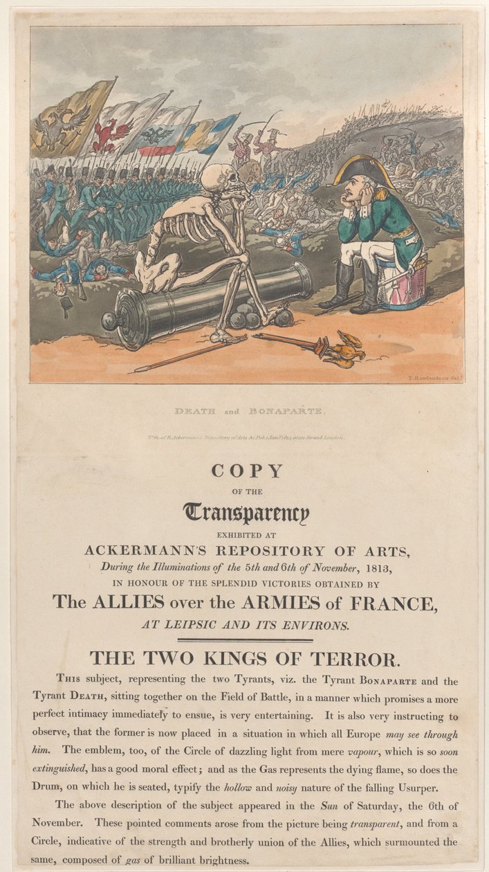 Death and Bonaparte, The Two Kings of Terror, January 1, 1814 by Thomas Rowlandson