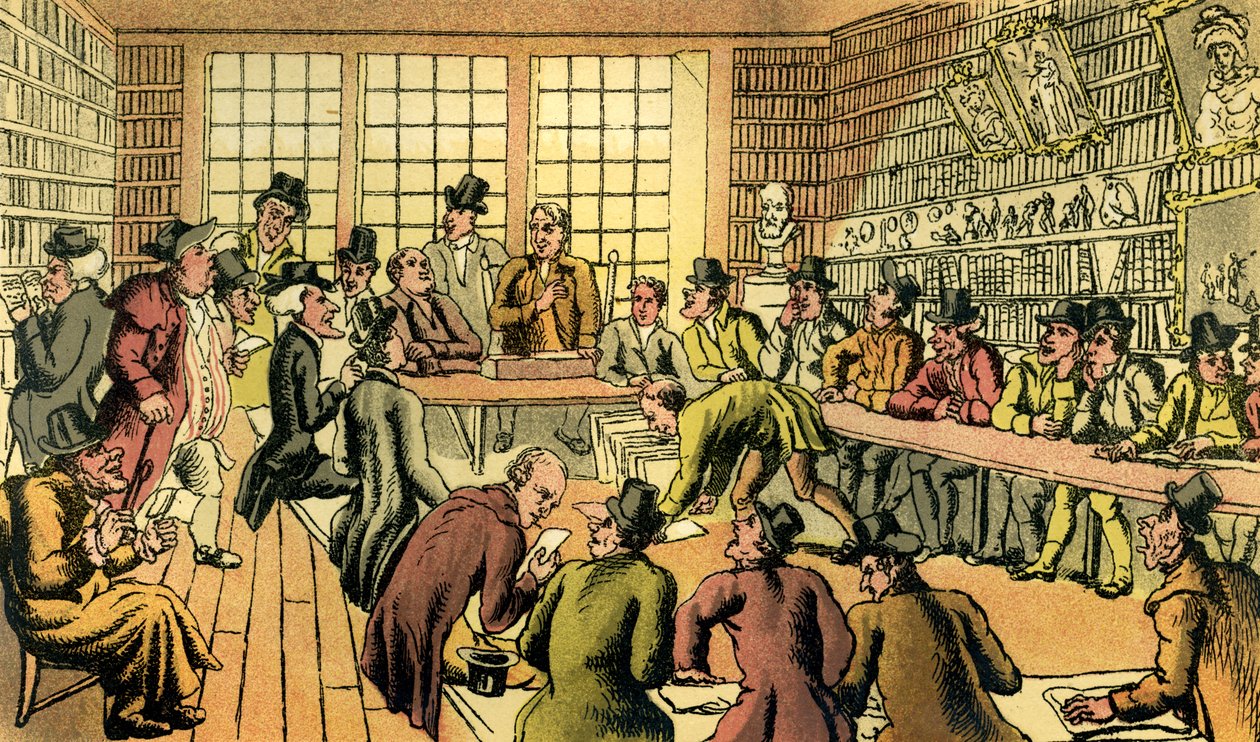 Dr Syntax at an auction by Thomas Rowlandson