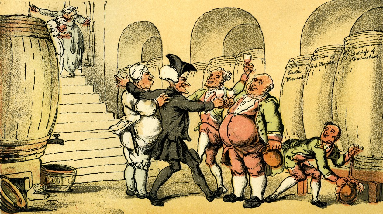 Dr Syntax Made Free of the Cellar by Thomas Rowlandson
