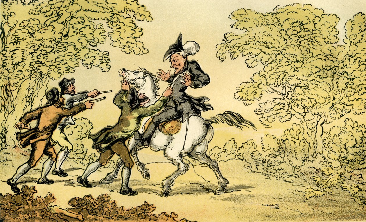 Dr Syntax stopped by highwaymen by Thomas Rowlandson