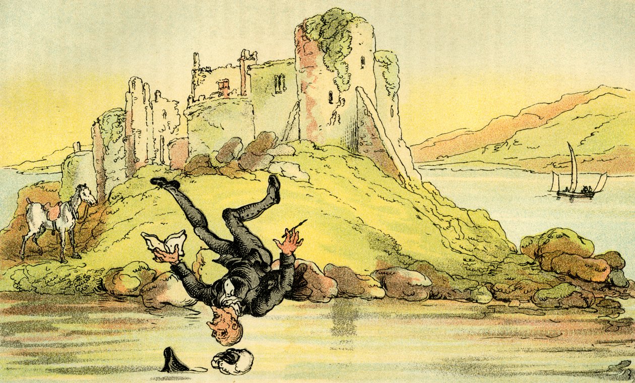 Dr Syntax Tumbling into the Water by Thomas Rowlandson
