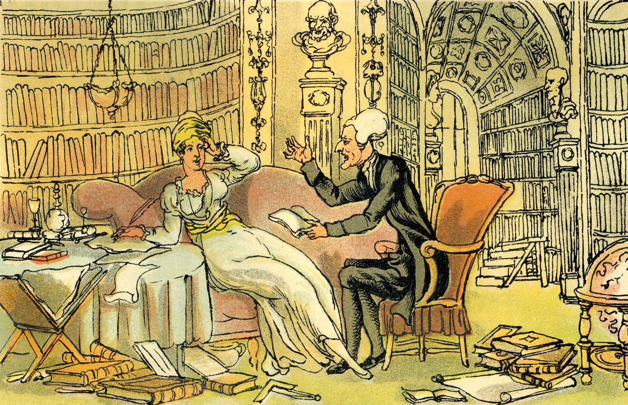 Dr Syntax with a Blue Stocking Beauty by Thomas Rowlandson