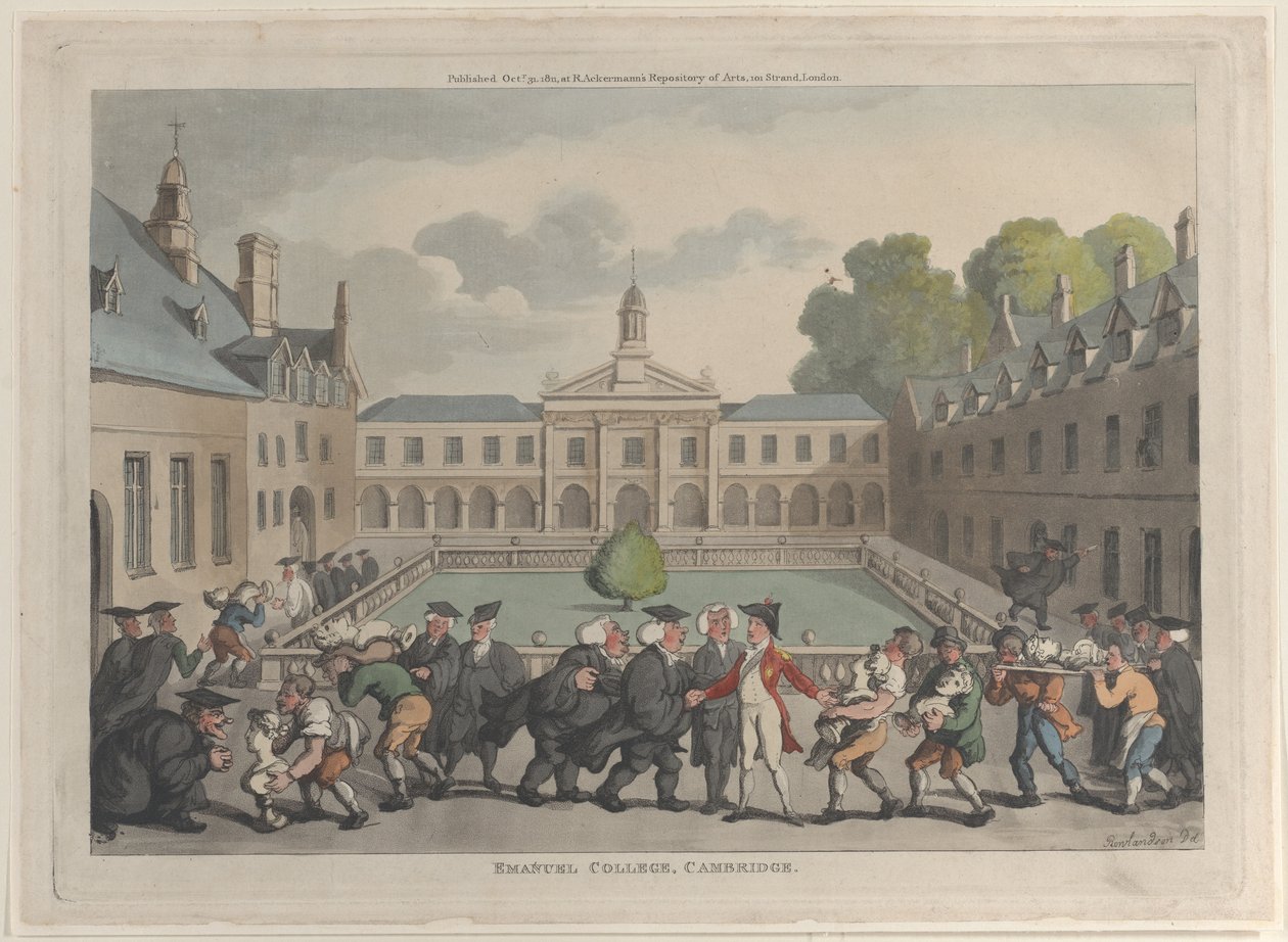 Emanuel College, Cambridge, October 31, 1811 by Thomas Rowlandson