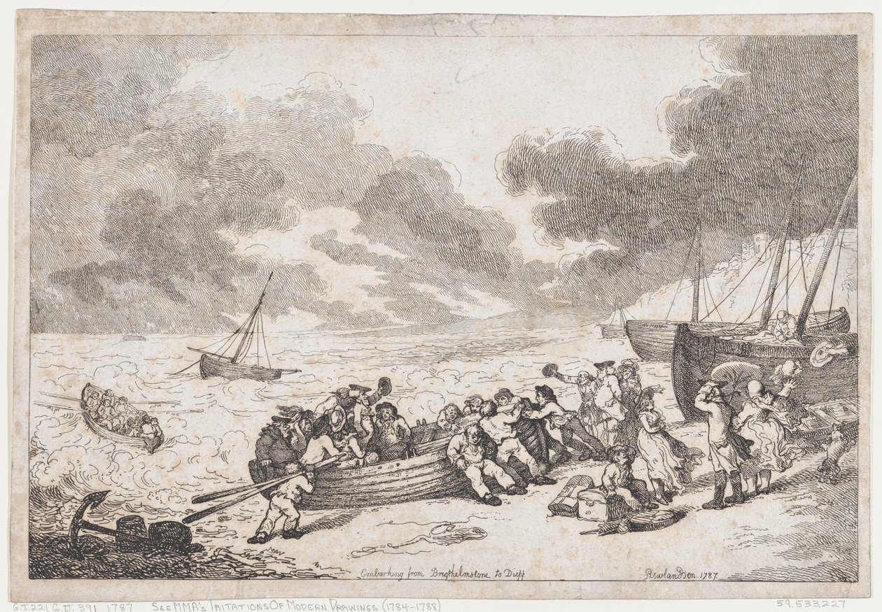 Embarking from Brighthelmstone to Dieppe by Thomas Rowlandson