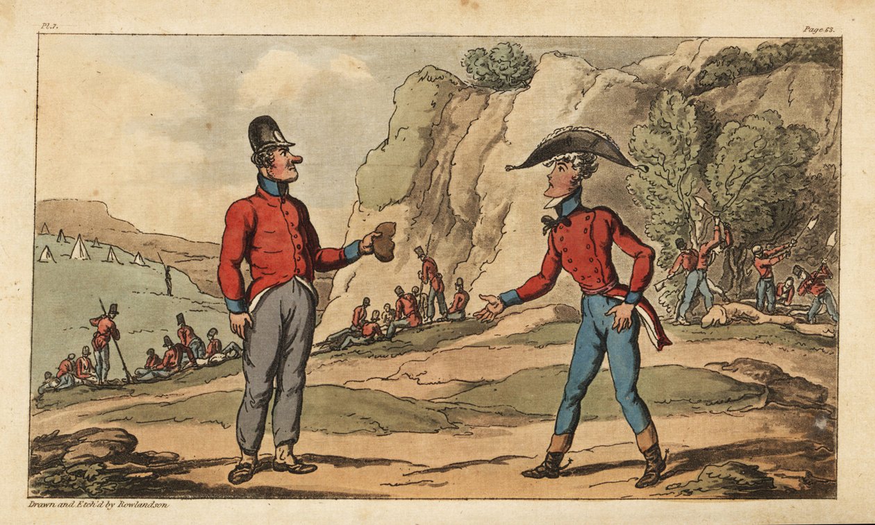 Ensign Johnny Newcome and His Subaltern on Half Rations after the Battle of Salamanca by Thomas Rowlandson