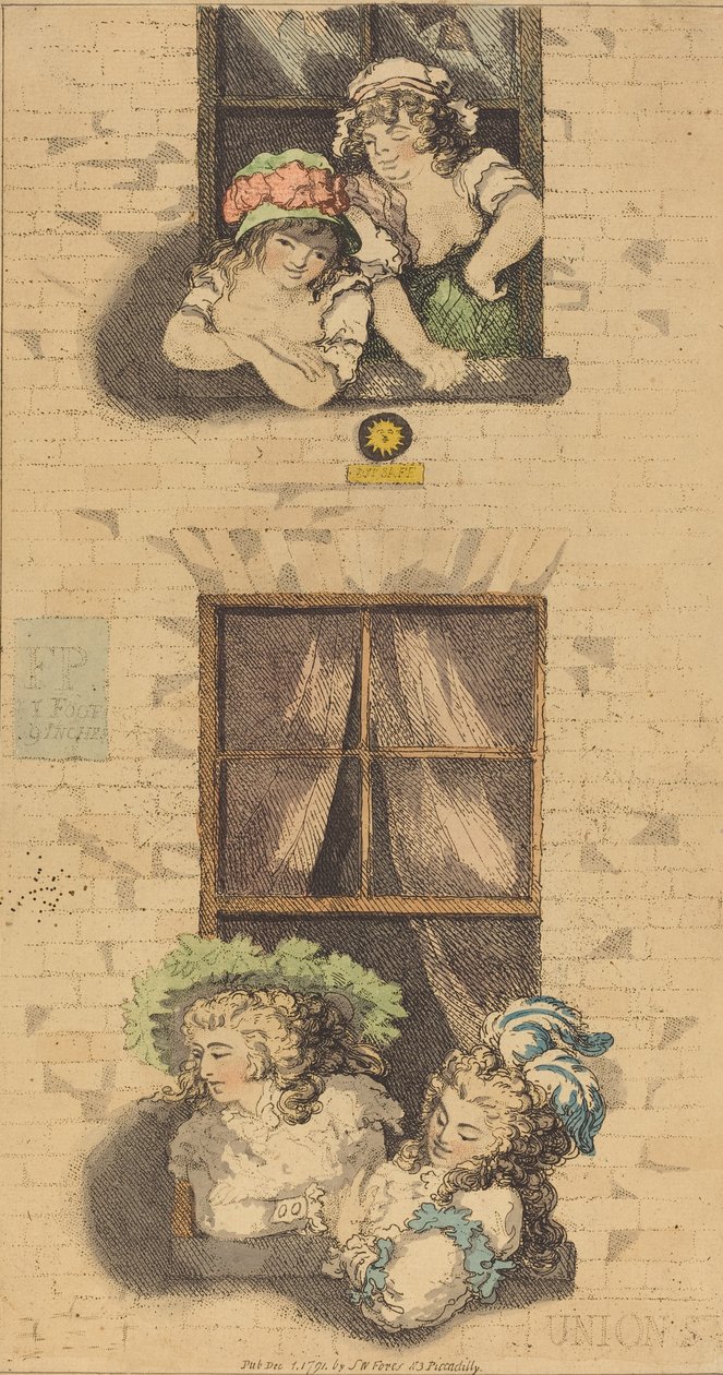 First and Second Floor, published 1791 by Thomas Rowlandson