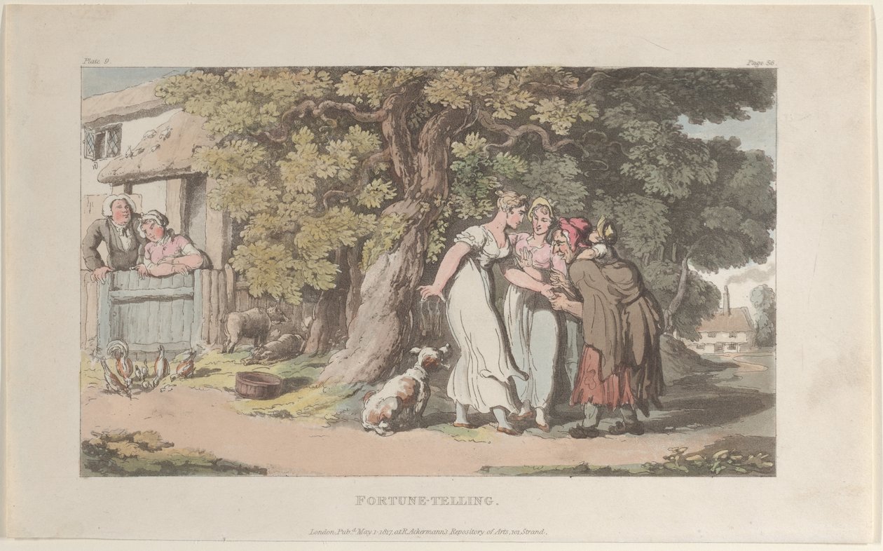 Fortune-telling, from The Vicar of Wakefield, May 1, 1817 by Thomas Rowlandson