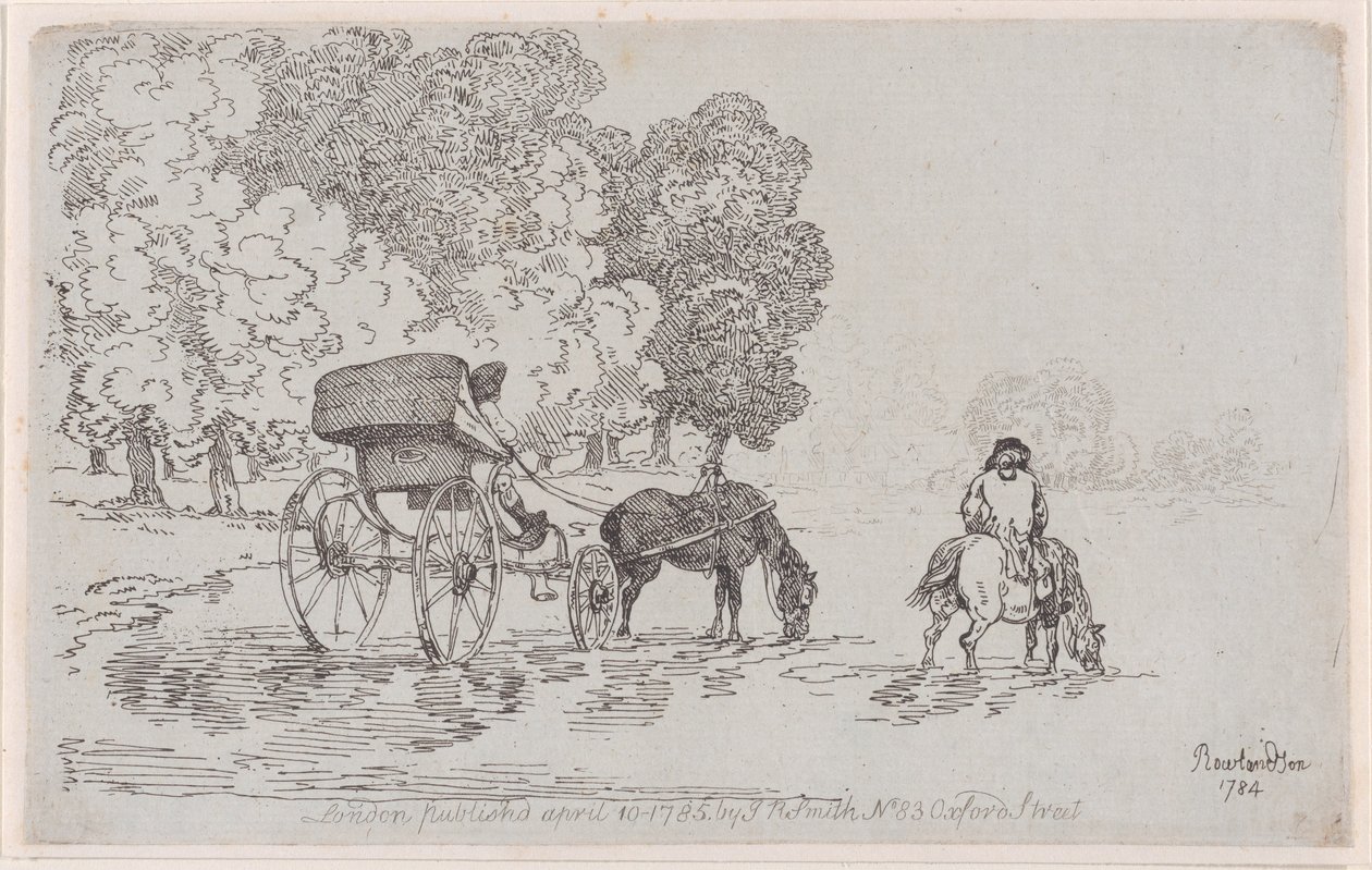Four Wheel Chaise by Thomas Rowlandson