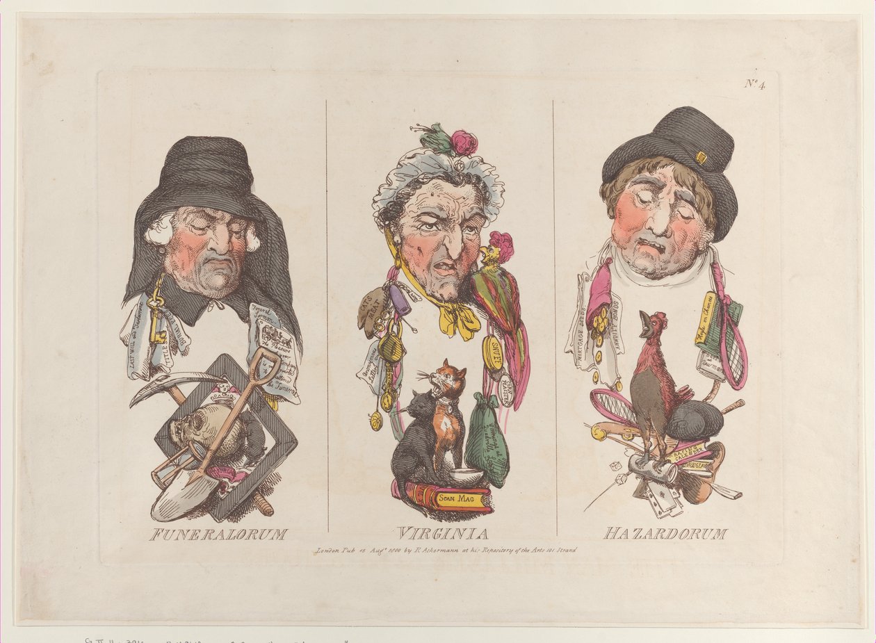 Funeralorum, Virginia, Hazardorum, August 15, 1800 by Thomas Rowlandson