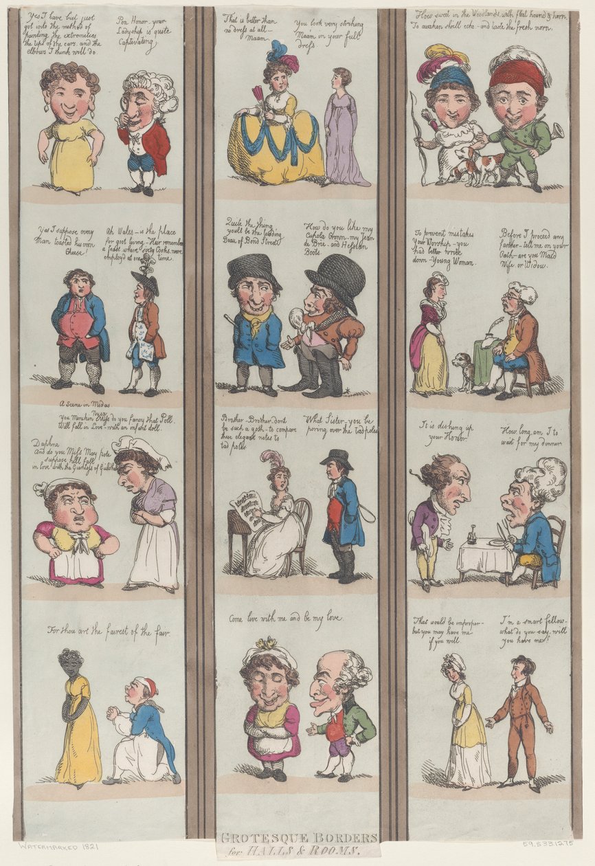 Grotesque Borders for Rooms & Halls, [1800], Reprint by Thomas Rowlandson