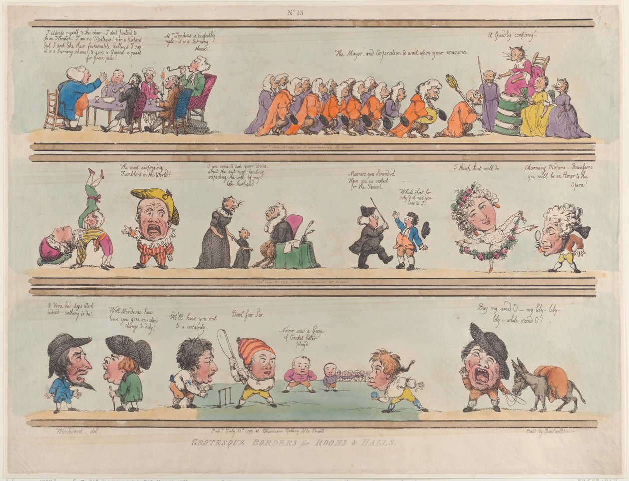 Grotesque Borders for Rooms & Halls, Plate 13 by Thomas Rowlandson