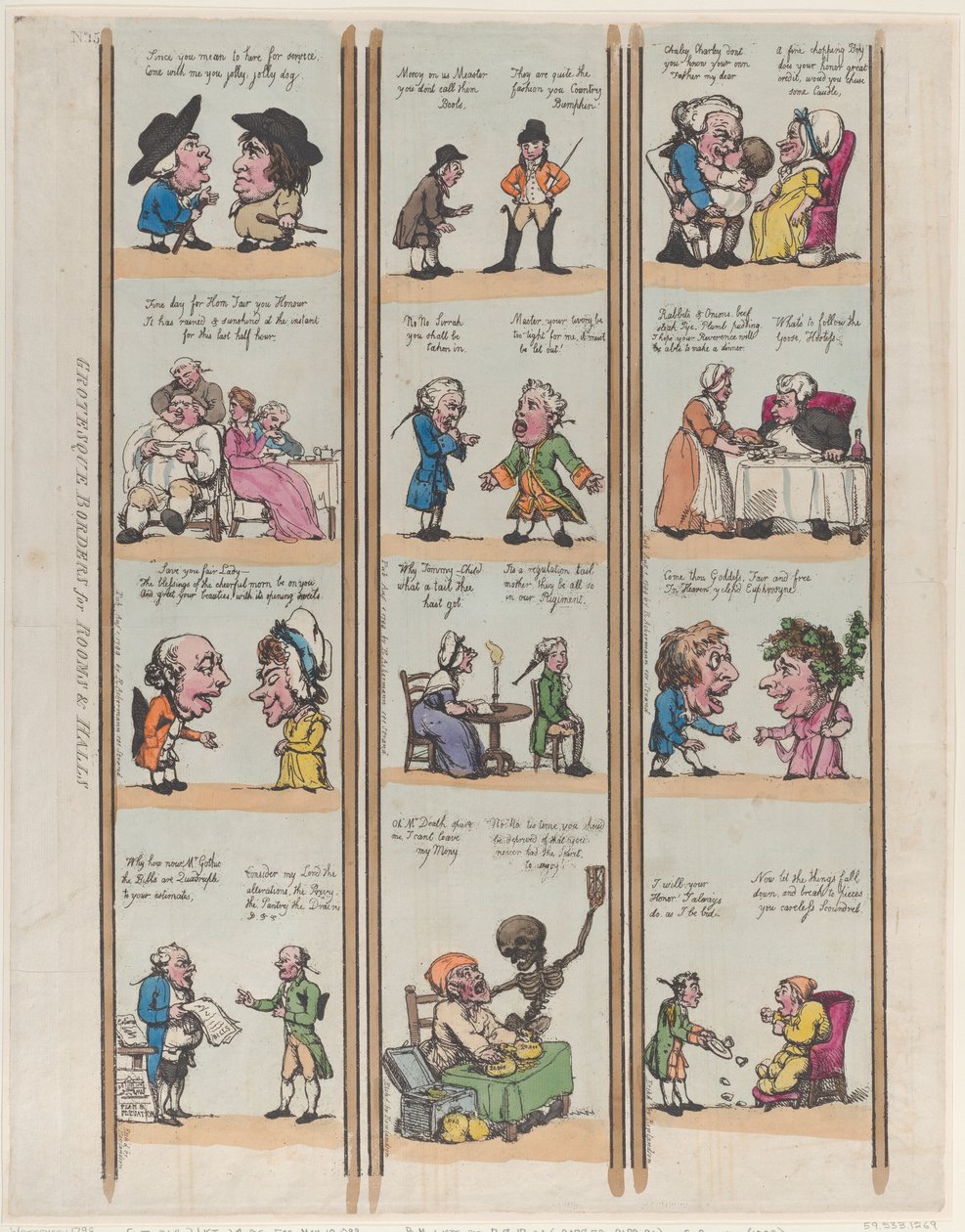 Grotesque Borders for Rooms & Halls, Plate 15 by Thomas Rowlandson
