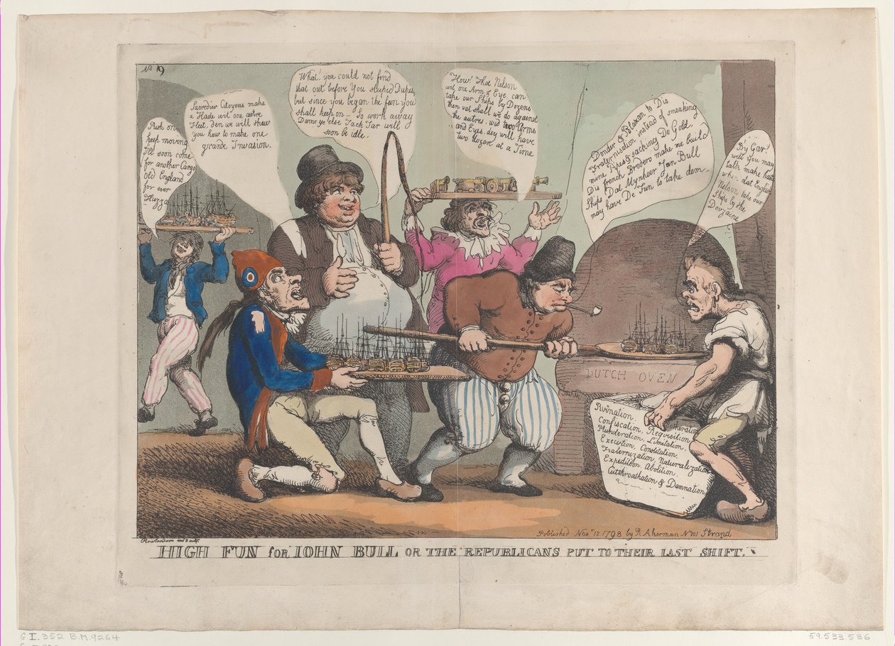 High Fun for John Bull, or the Republicans Put to their Last Shift, November 12, 1798 by Thomas Rowlandson