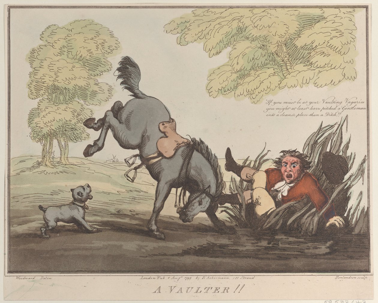 Horse Accomplishments, Sketch 12: A Vaulter !! by Thomas Rowlandson