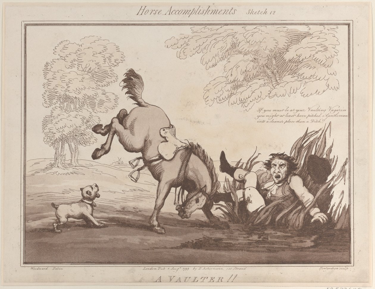 Horse Accomplishments, Sketch 12: A Vaulter !!, August 1, 1799 by Thomas Rowlandson