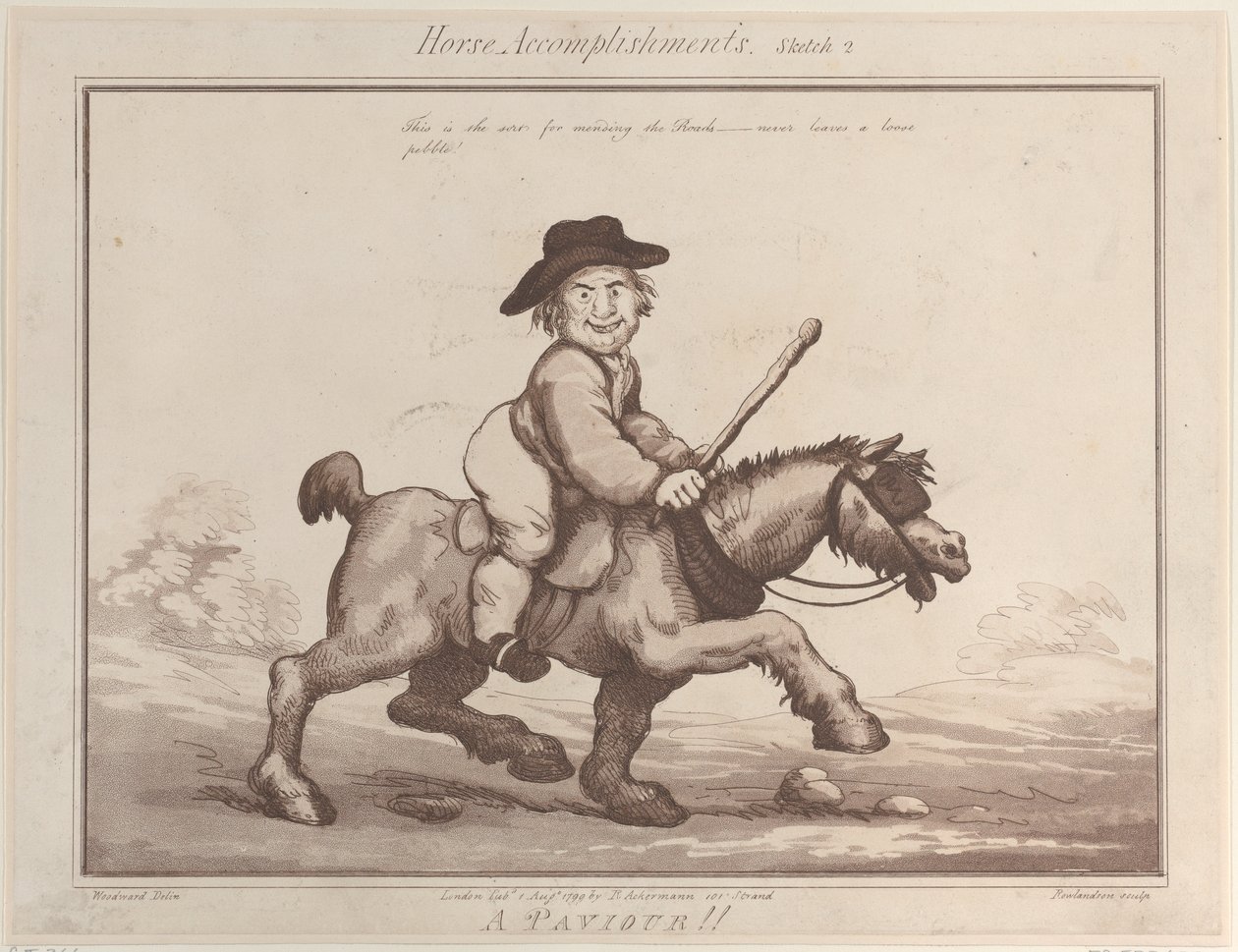Horse Accomplishments, Sketch 2: A Paviour, August 1, 1799 by Thomas Rowlandson