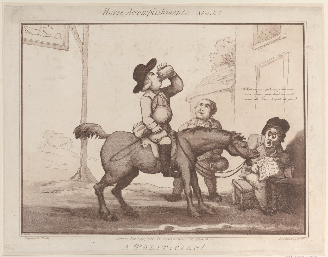 Horse Accomplishments, Sketch 5: A Politician!! by Thomas Rowlandson