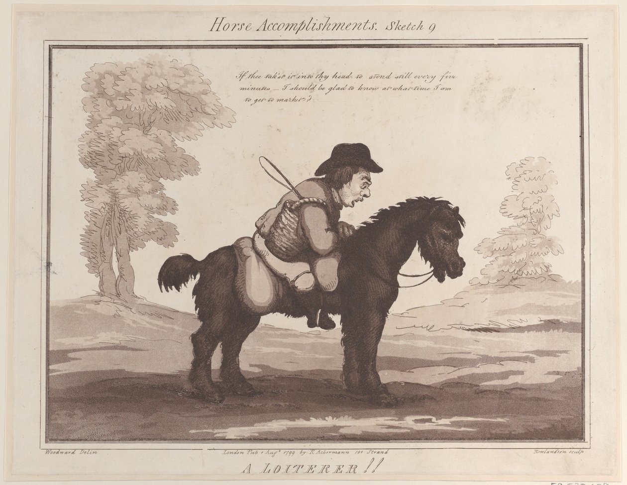 Horse Accomplishments, Sketch 9: A Loiterer !! by Thomas Rowlandson