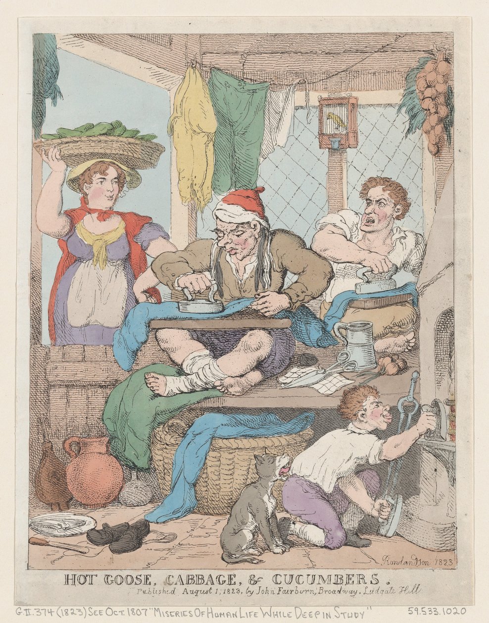 Hot Goose, Cabbage & Cucumbers by Thomas Rowlandson