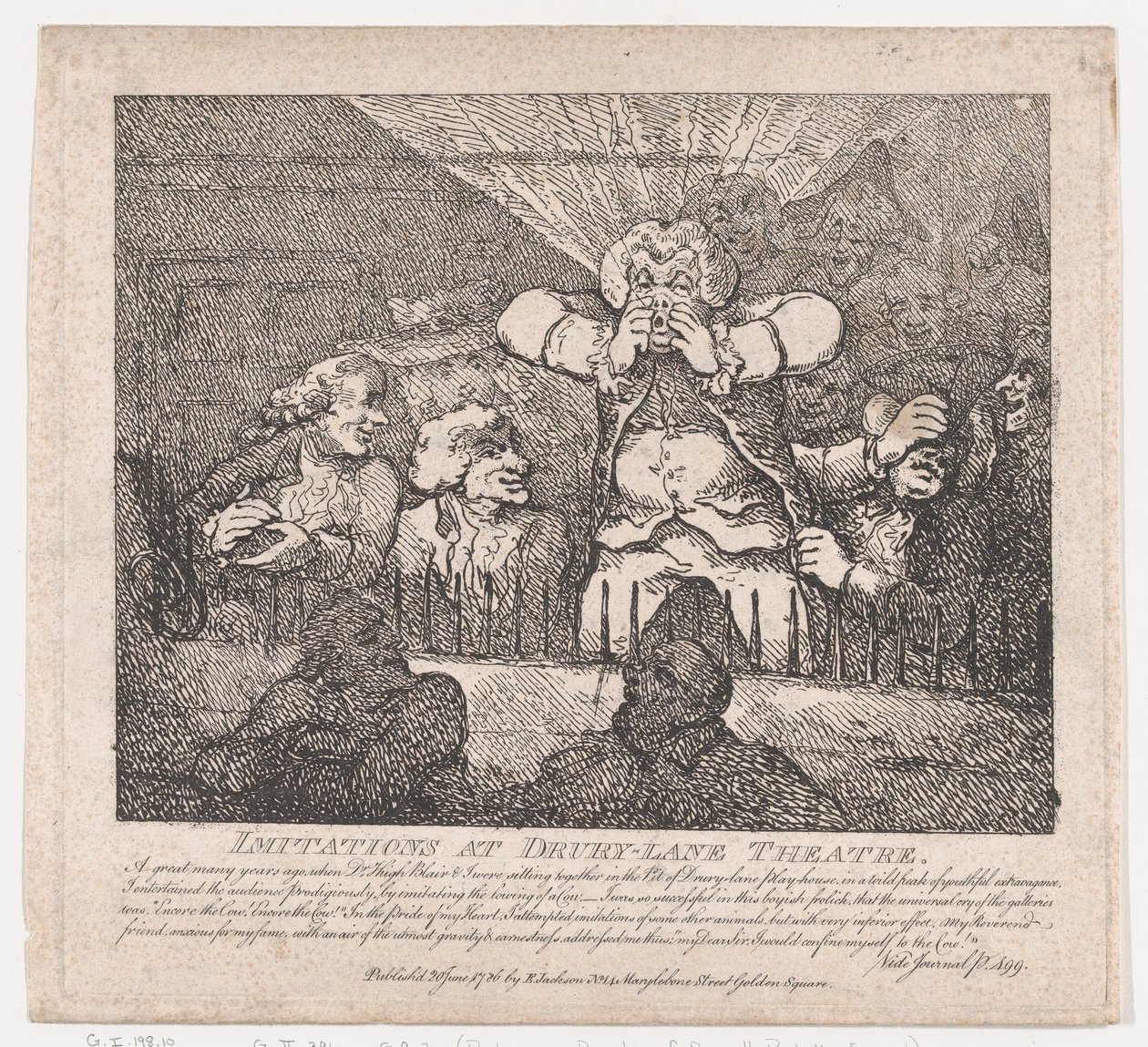 Imitations at Drury-Lane Theatre Picturesque Beauties of Boswell, Part the Second by Thomas Rowlandson