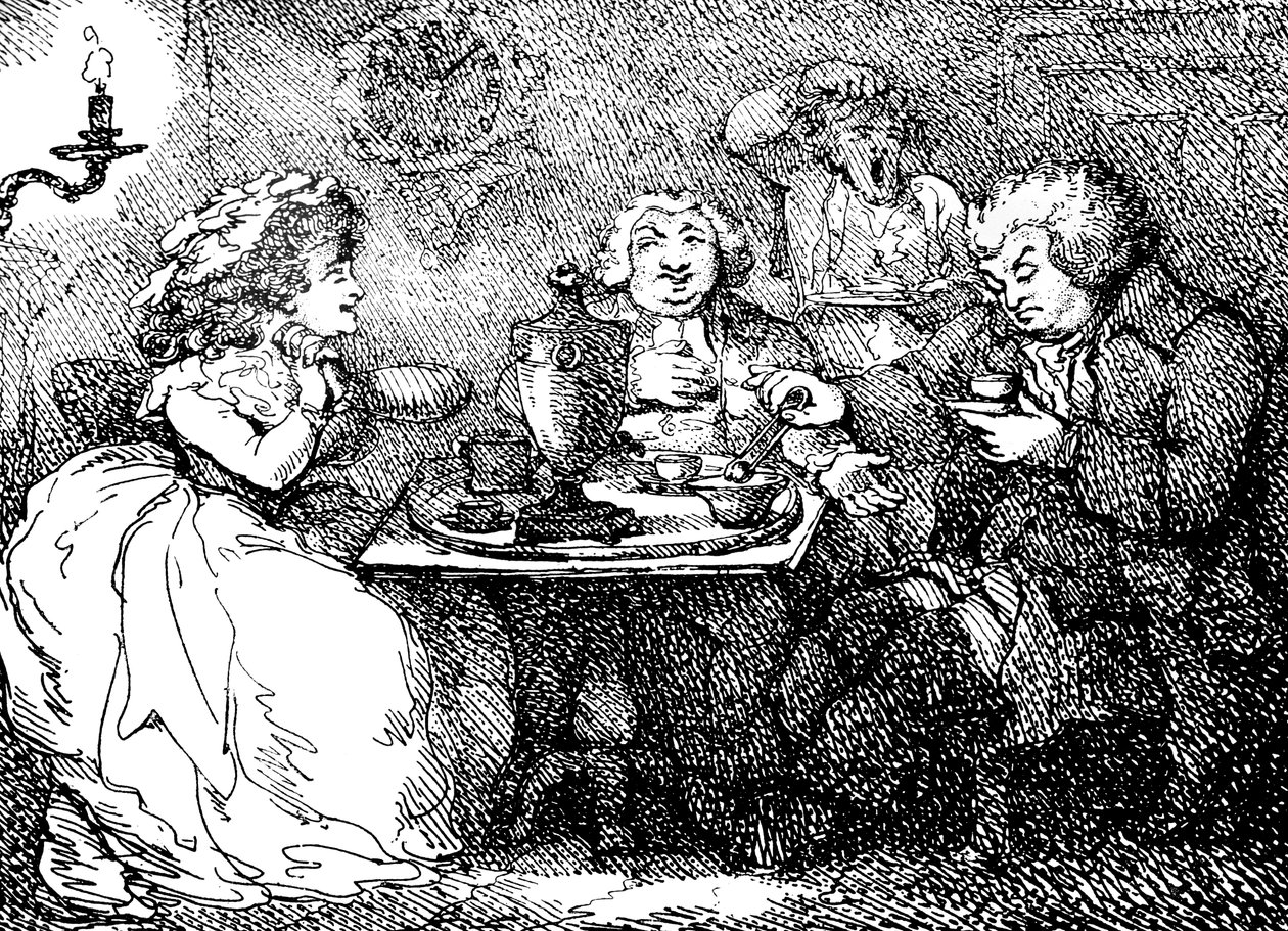 James Boswell, his wife, and Dr. Johnson at tea in Edinburgh by Thomas Rowlandson