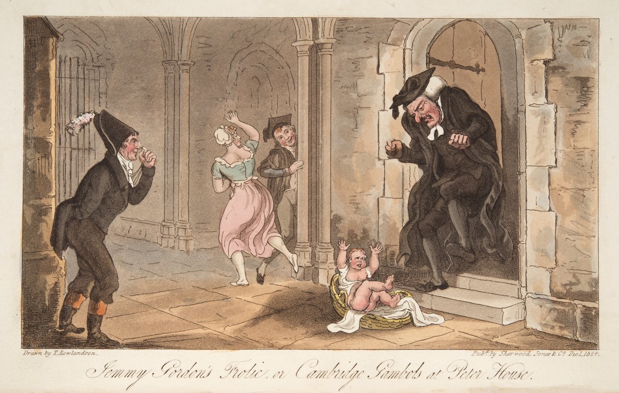 Jemmy Gordons Frolic, or Cambridge Gambols at Peter House, from The English Spy by Thomas Rowlandson