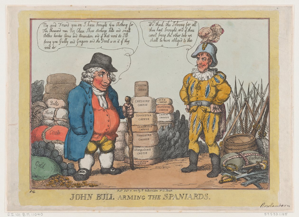 John Bull Arming The Spaniards by Thomas Rowlandson