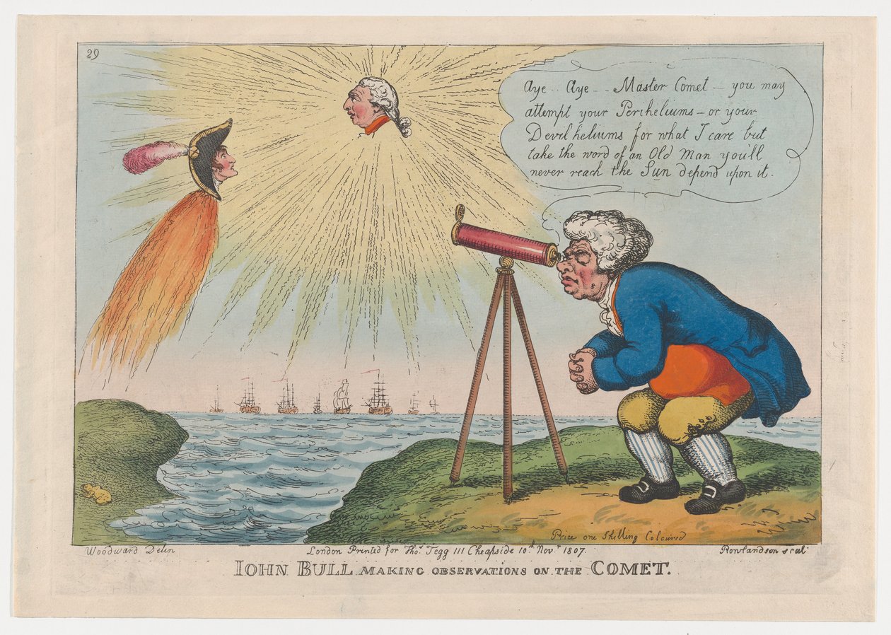 John Bull Making Observations on the Comet, November 10, 1807 by Thomas Rowlandson
