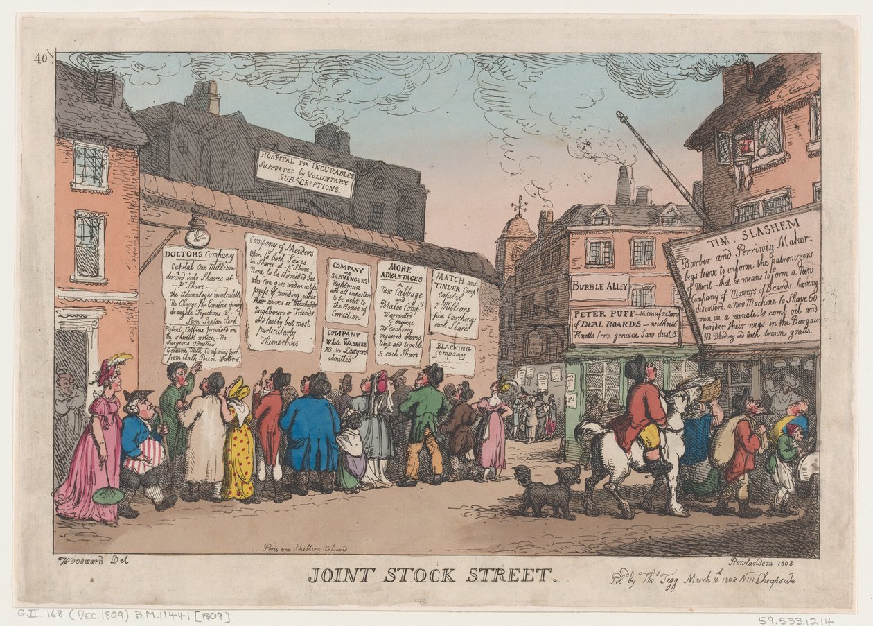 Joint Stock Street, March 10, 1808 by Thomas Rowlandson
