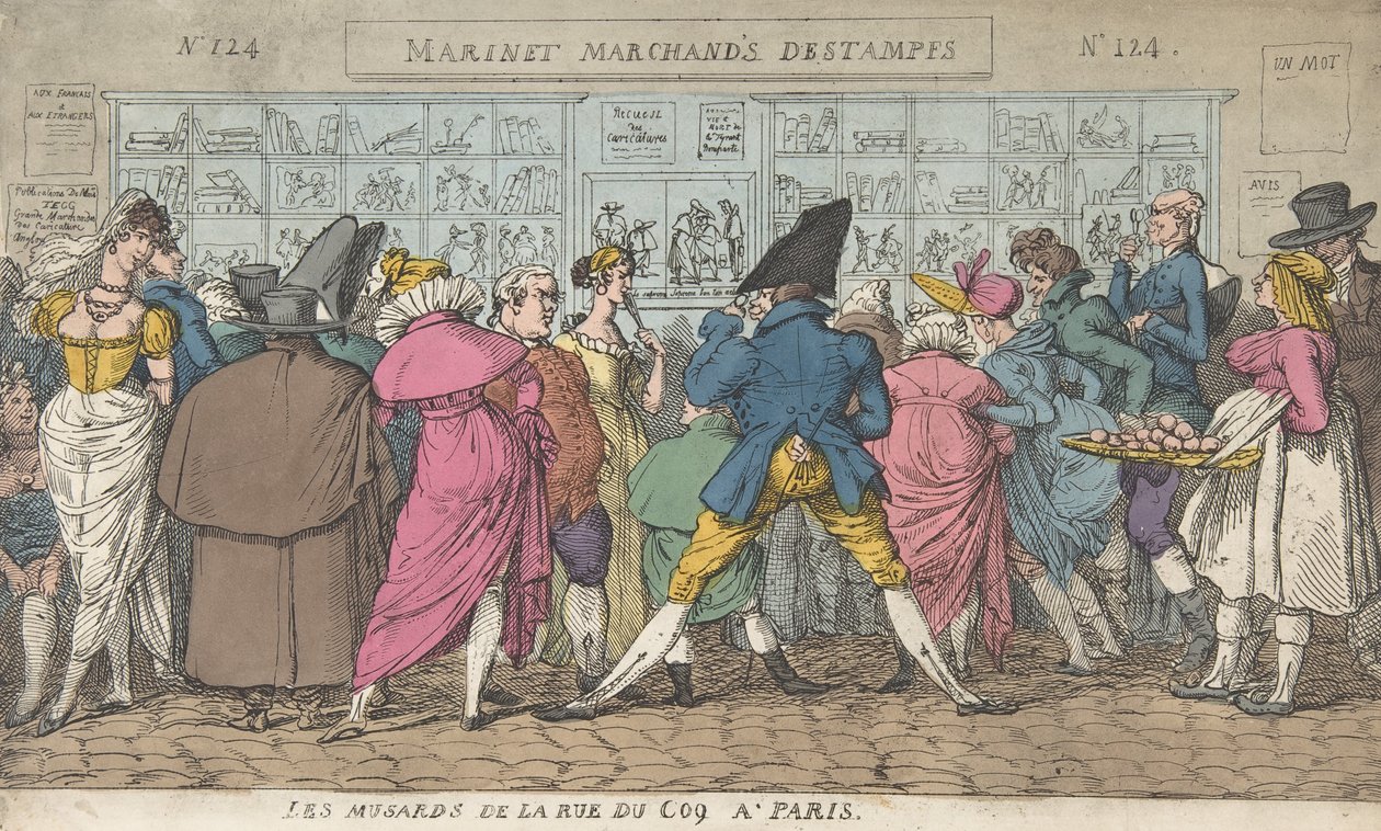 Dawdlers of the Rue Coq, Paris, ca. 1810 by Thomas Rowlandson