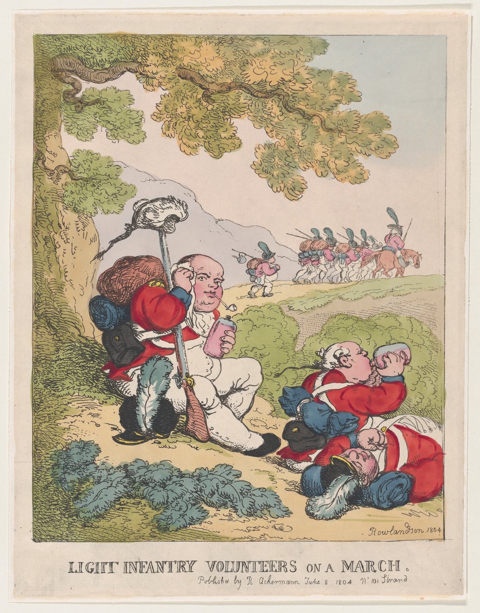 Light Infantry Volunteers on a March, June 8, 1804 by Thomas Rowlandson
