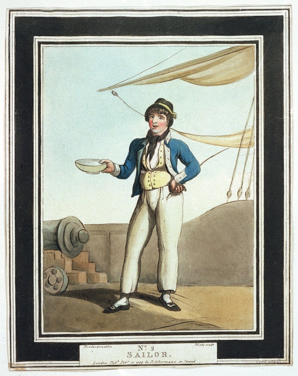 Mariner During the Time of Horatio Nelson, Assigned to Various Jobs According to Their Abilities by Thomas Rowlandson
