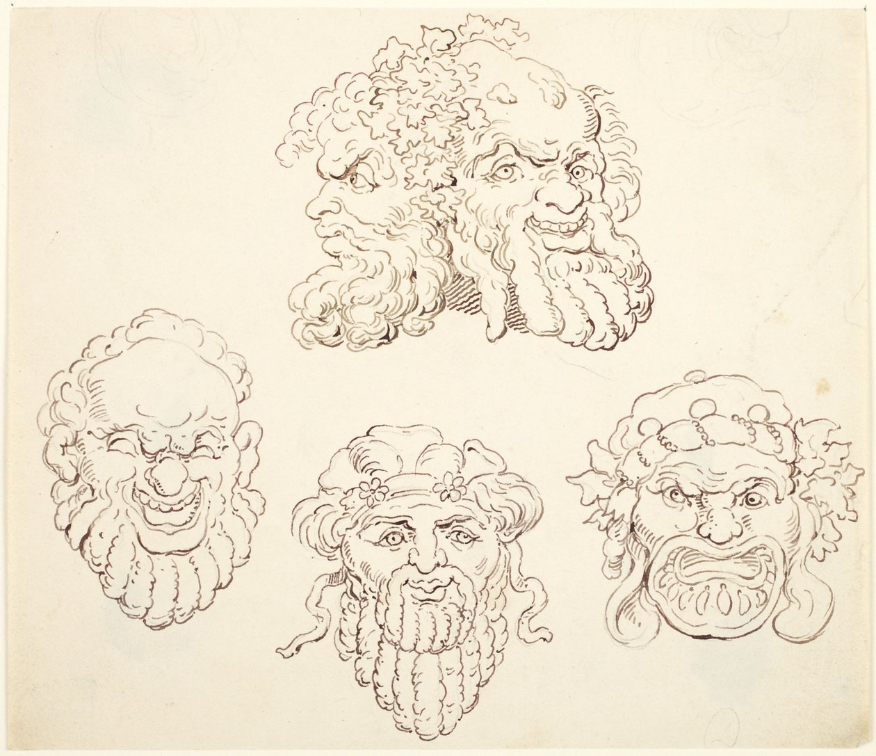 Masks by Thomas Rowlandson