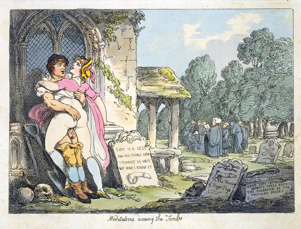 Meditations among the Tombs by Thomas Rowlandson
